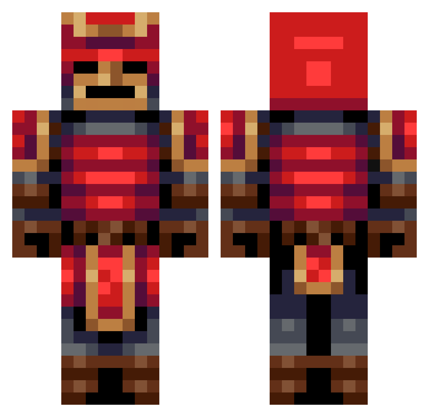 OlmageLovesKids Minecraft skin, front and back view
