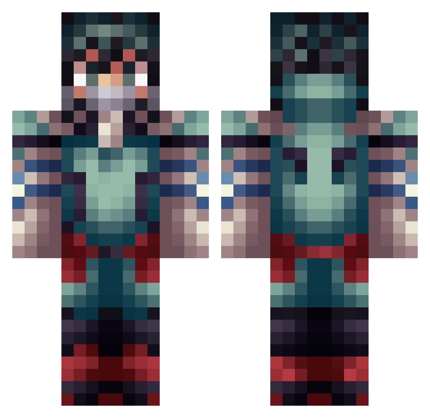 ChickenEater357 Minecraft skin, front and back view