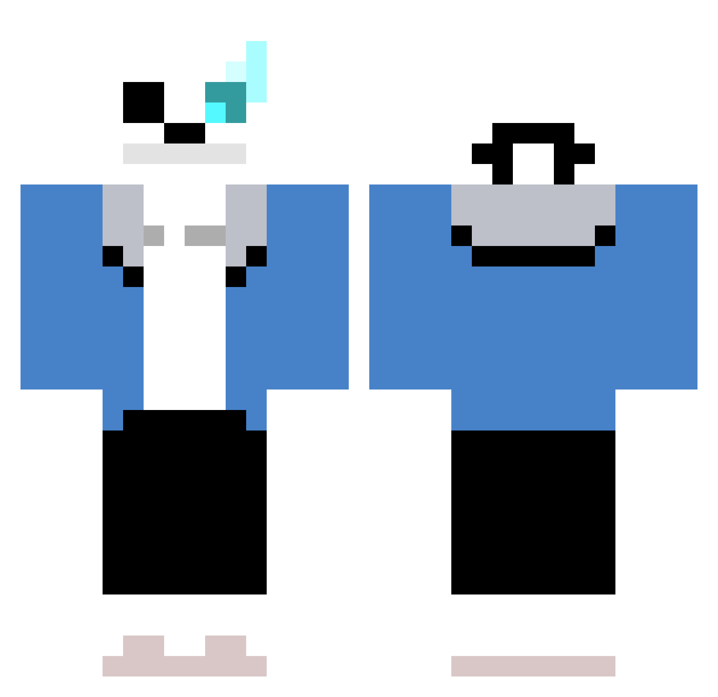 Dil_Bahadur Minecraft skin, front and back view