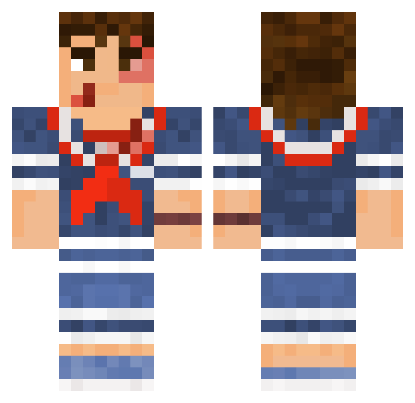 KJP4 Minecraft skin, front and back view