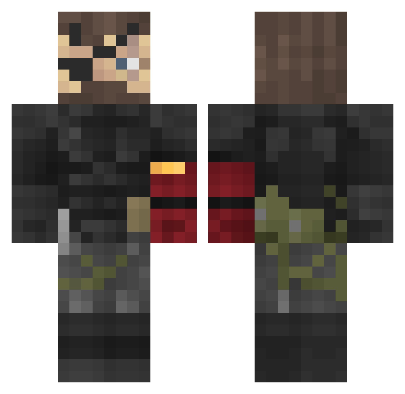 Threspa Minecraft skin, front and back view