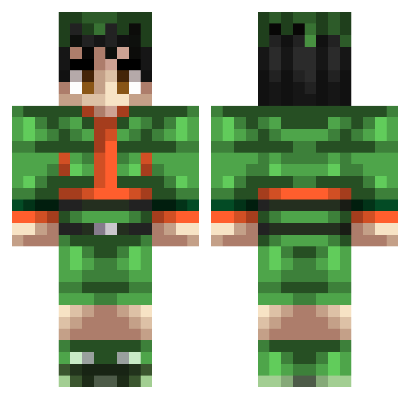 ASQE38 Minecraft skin, front and back view