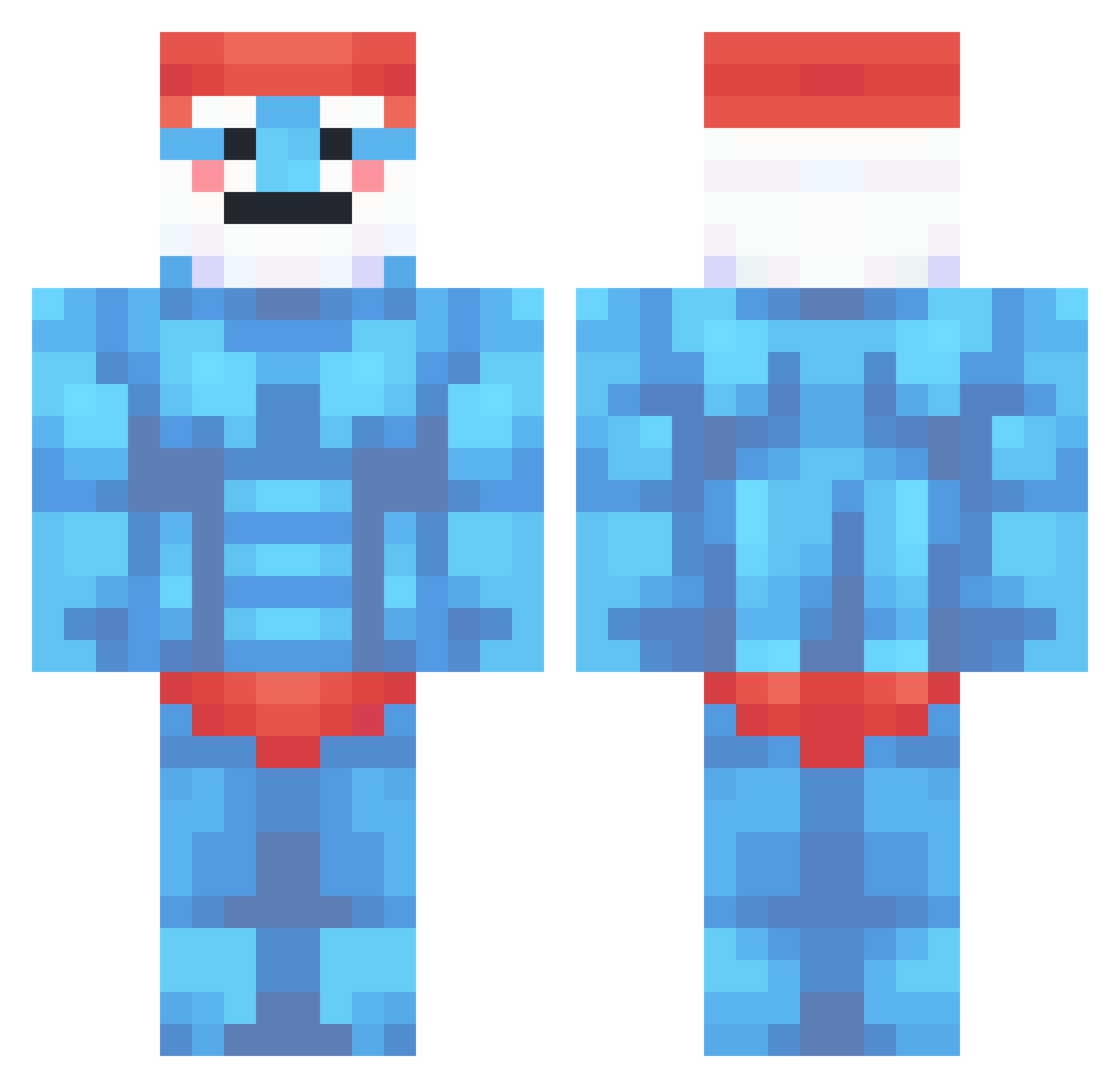 Cye48 Minecraft skin, front and back view