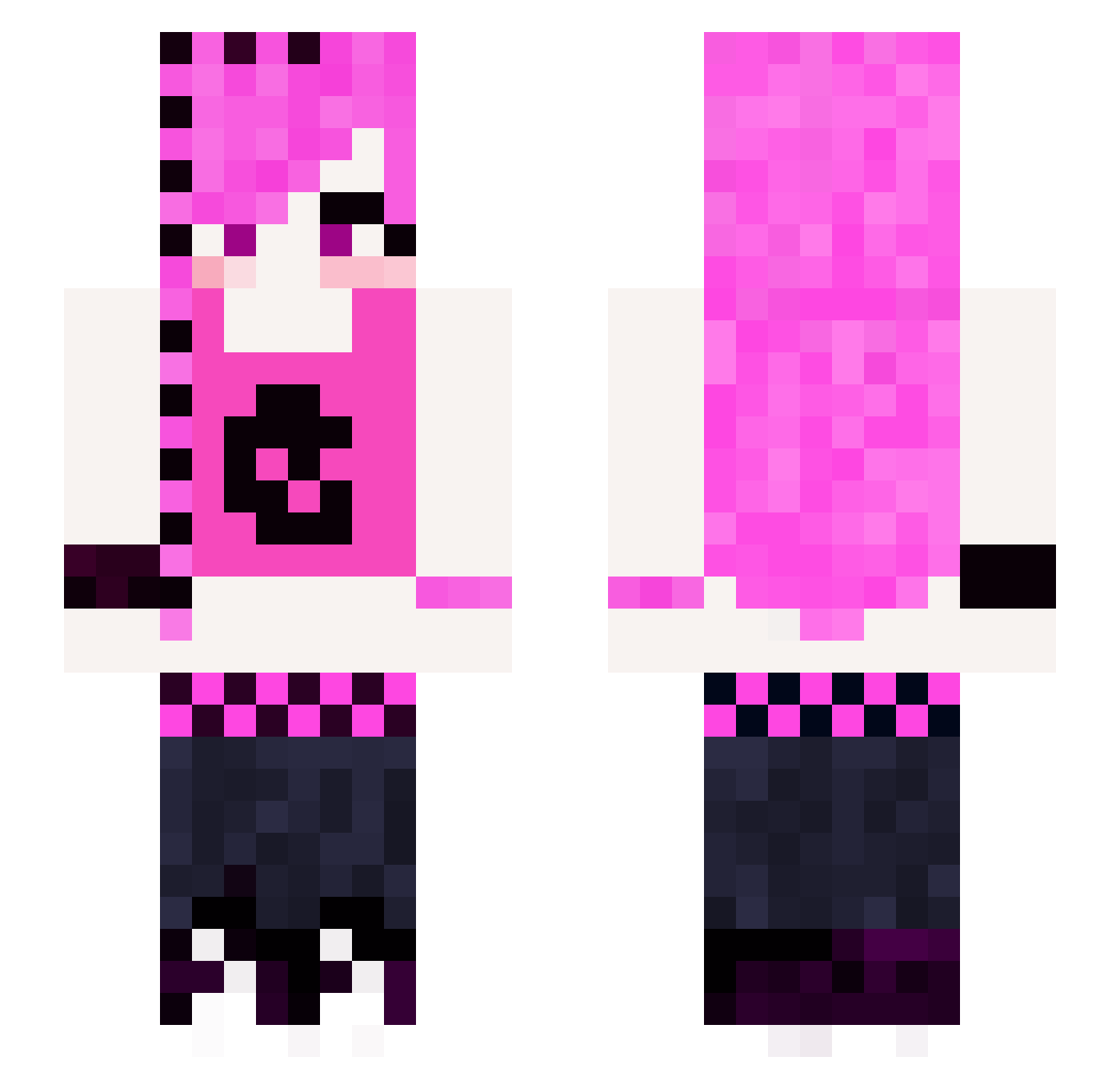 RYANNA2222 Minecraft skin, front and back view