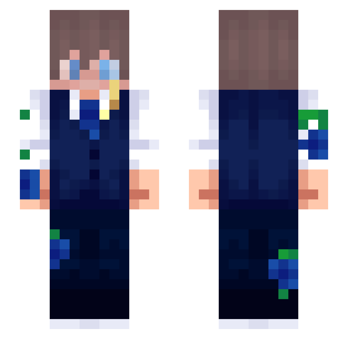 DangWa Minecraft skin, front and back view