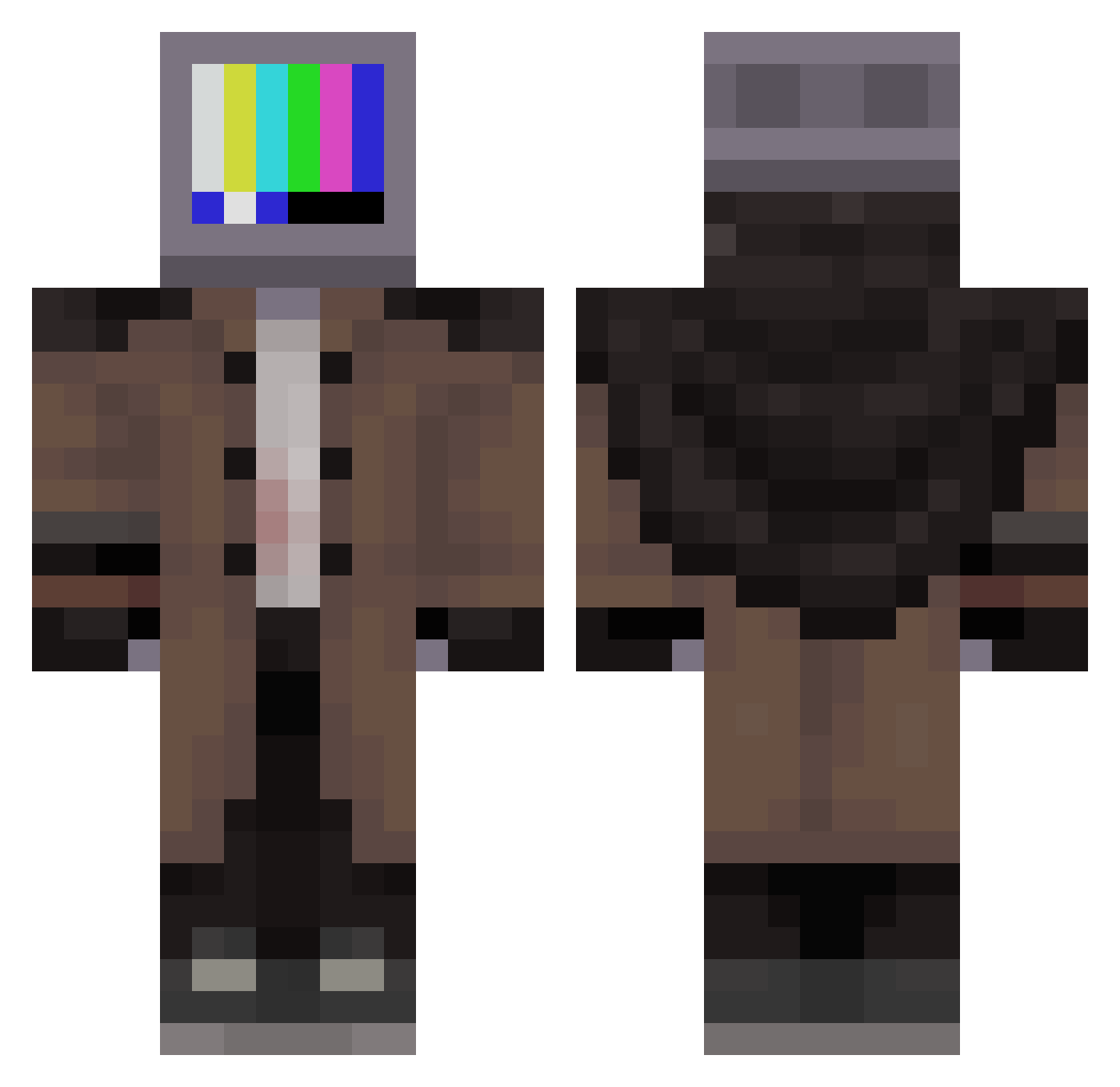 LilSuffering Minecraft skin, front and back view