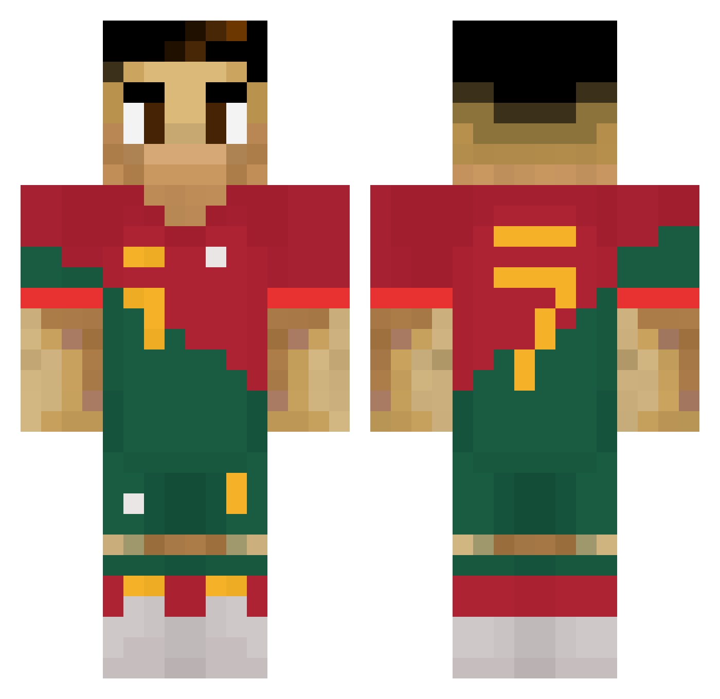 Unbekannt_7 Minecraft skin, front and back view