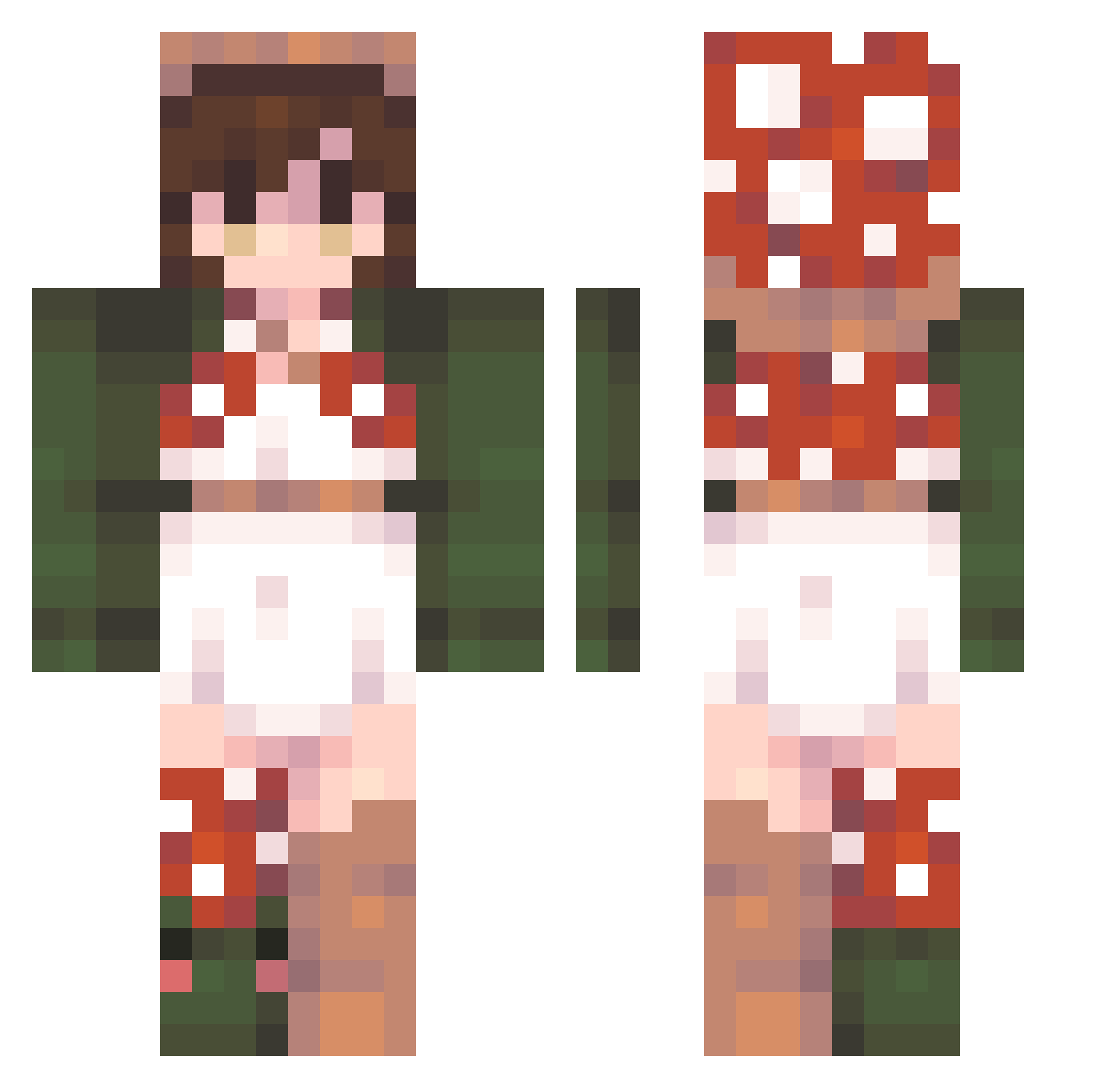 Syrette Minecraft skin, front and back view