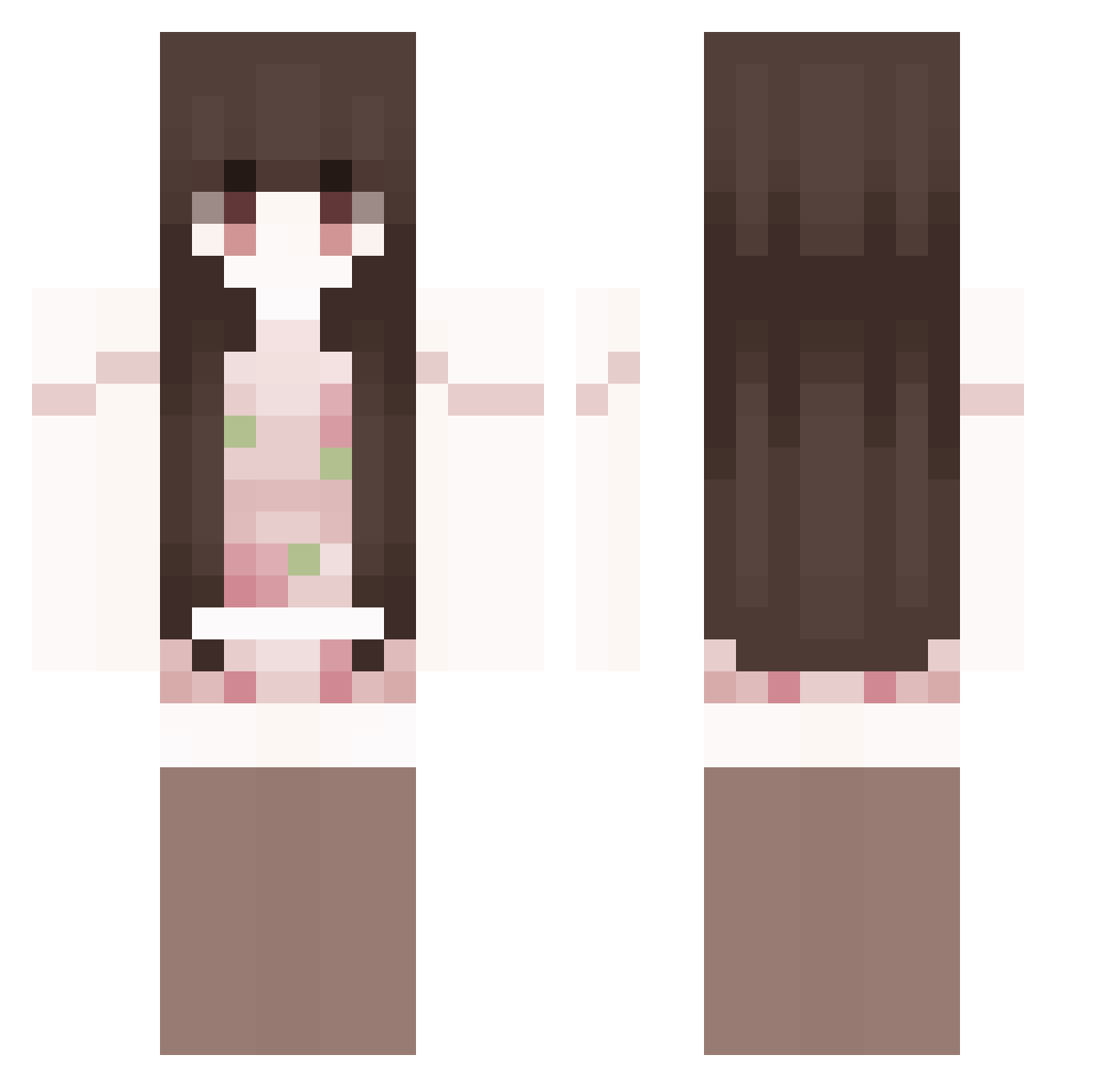 CoIxA Minecraft skin, front and back view