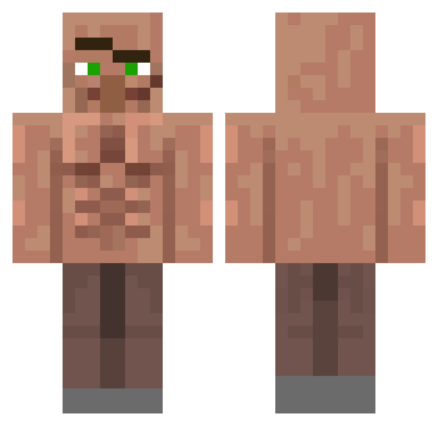 Rocapof Minecraft skin, front and back view