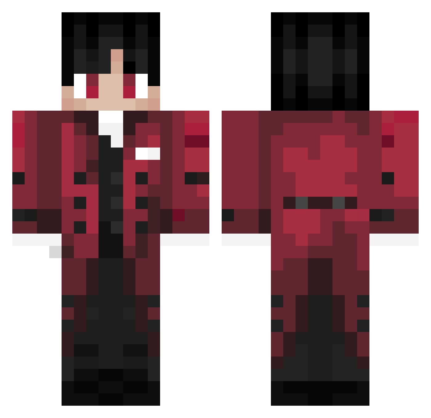 Zenphis Minecraft skin, front and back view
