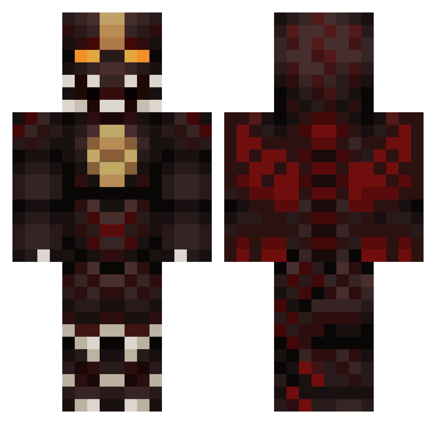 K2goliath Minecraft skin, front and back view