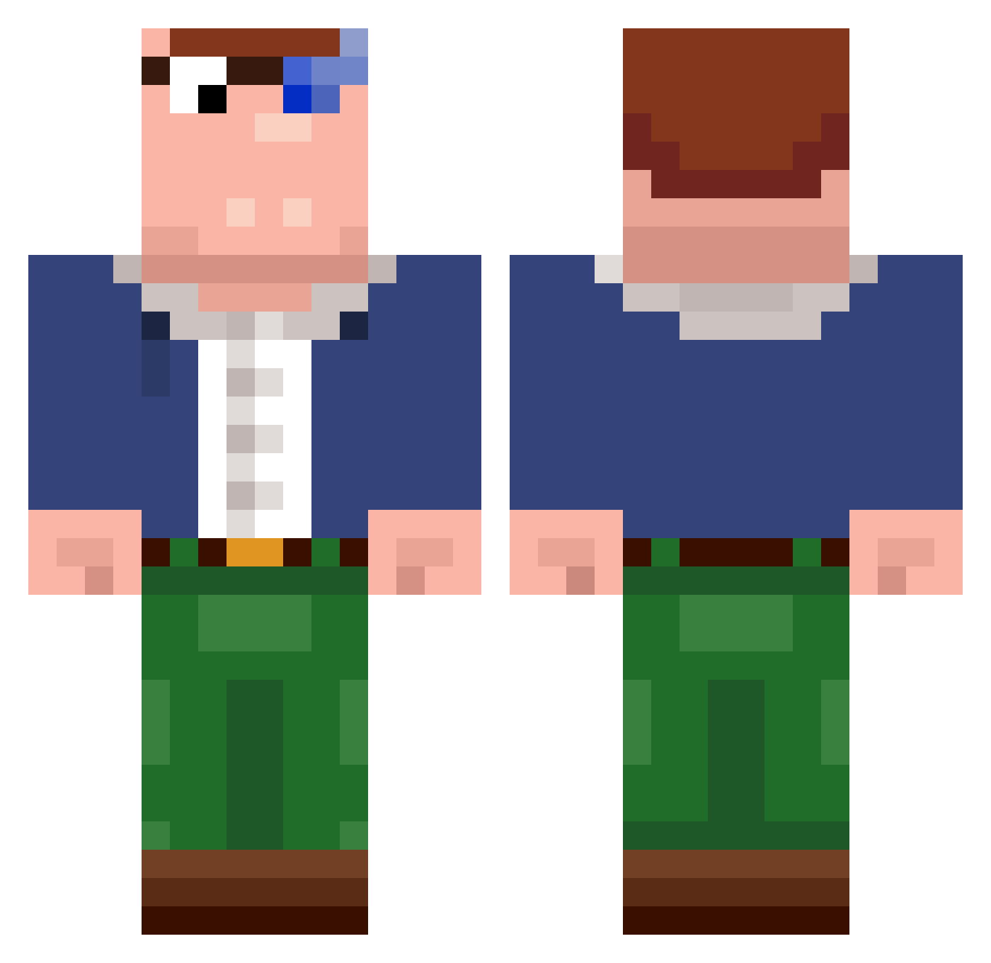 Darkirnt Minecraft skin, front and back view