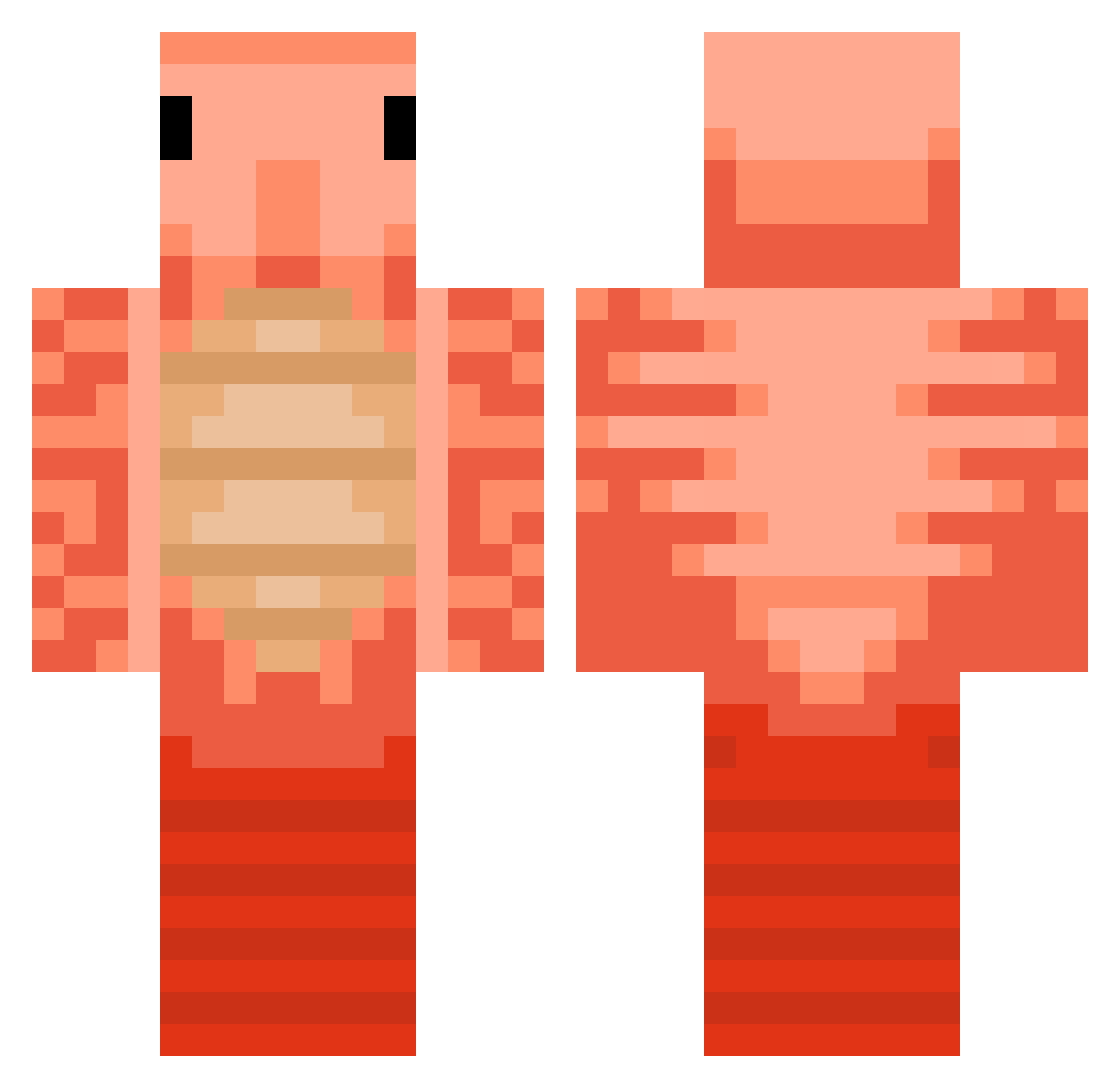 iMulch Minecraft skin, front and back view