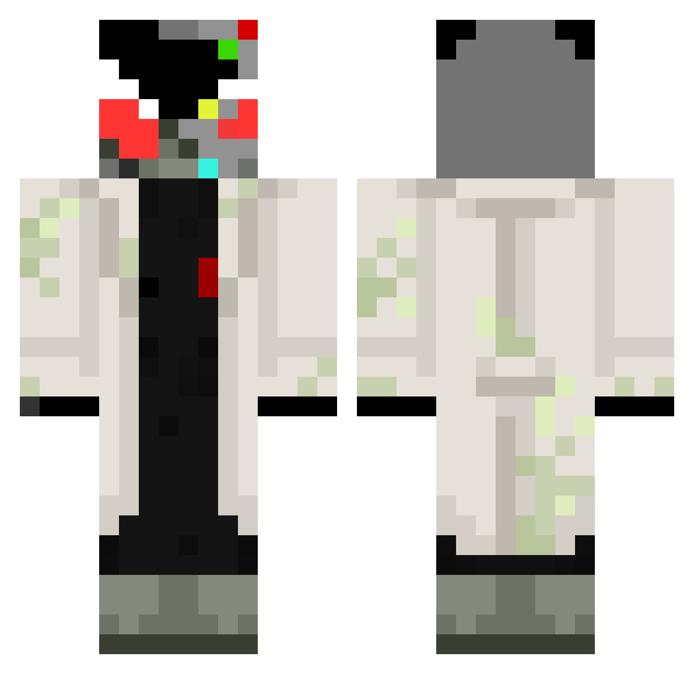 Mor3s09 Minecraft skin, front and back view