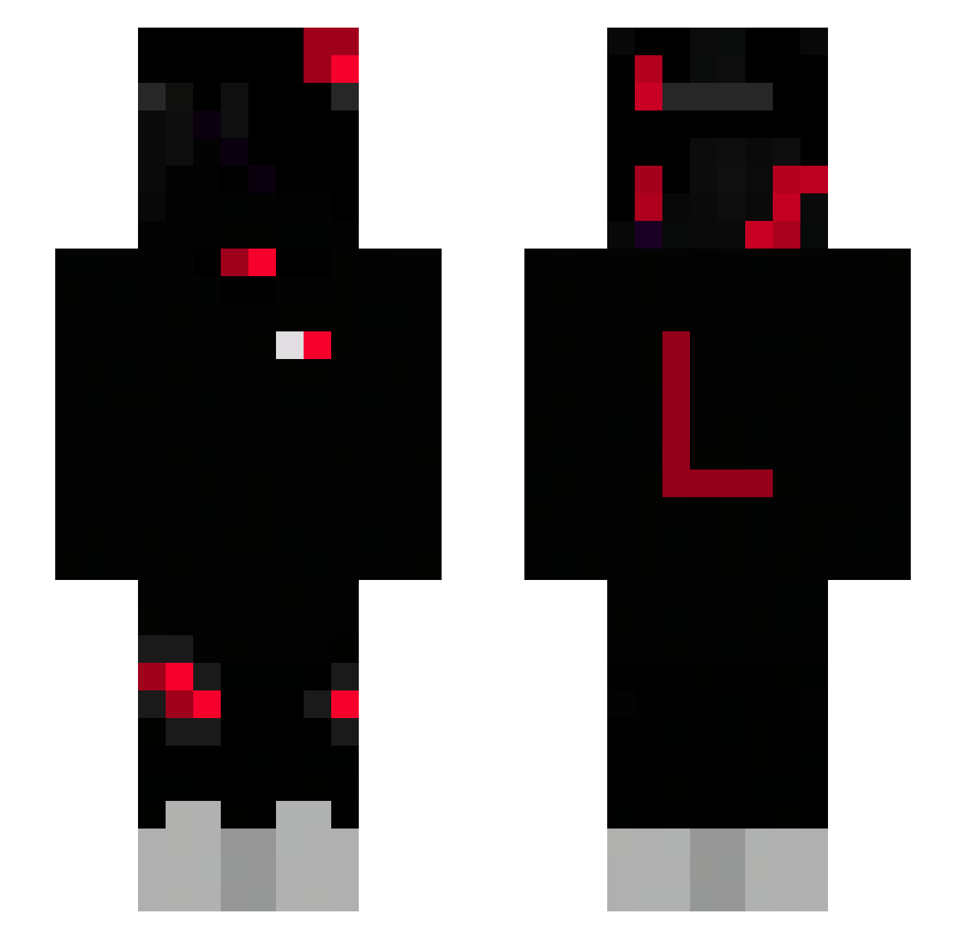 LeafixZ Minecraft skin, front and back view