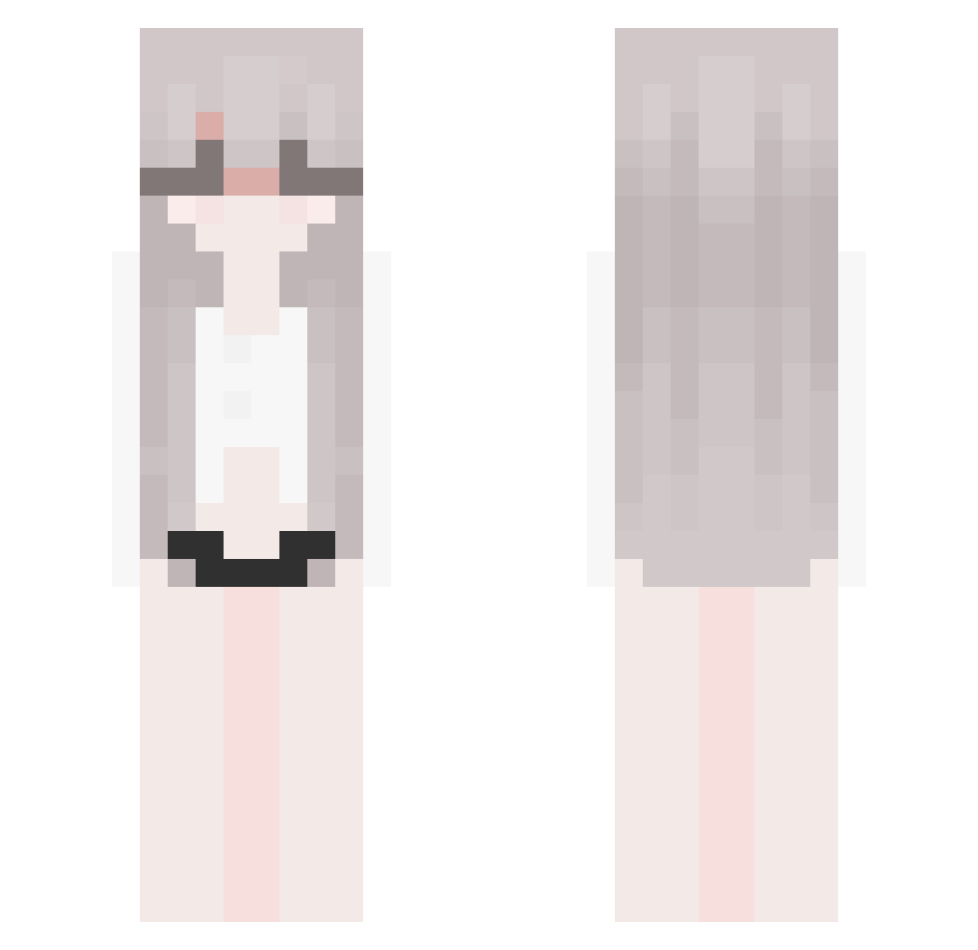 qqAska Minecraft skin, front and back view