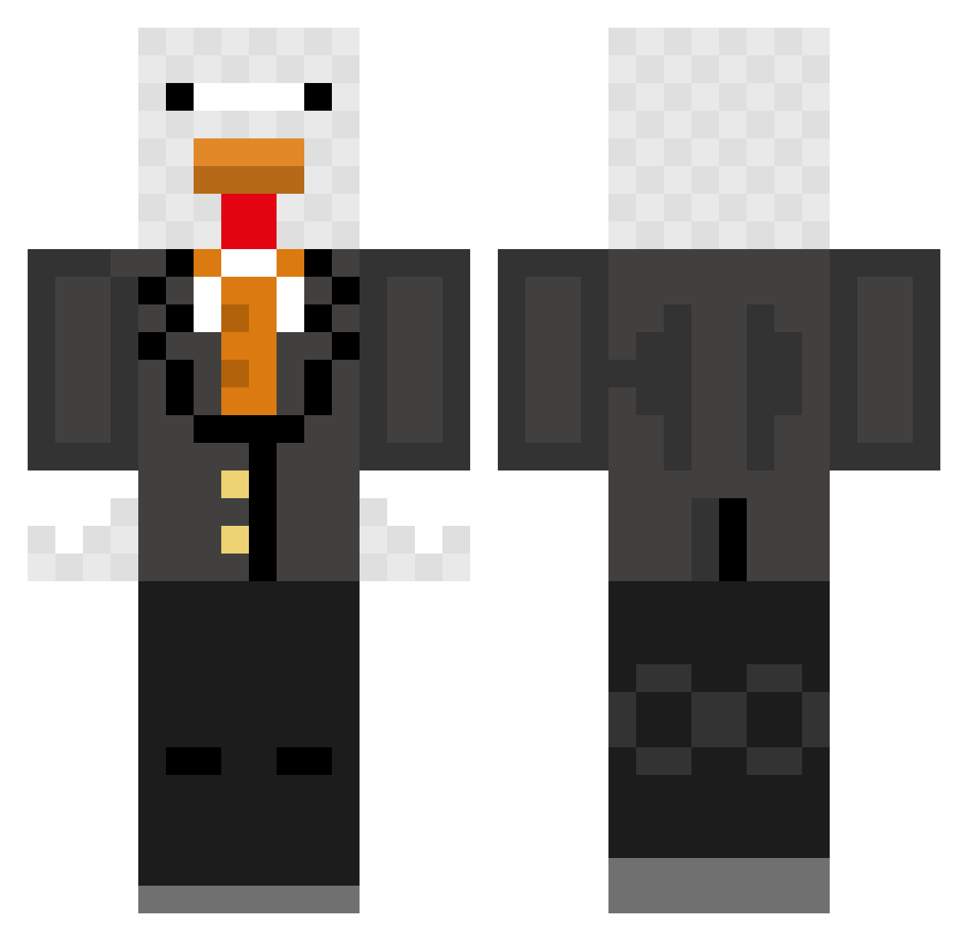 dirteater00 Minecraft skin, front and back view