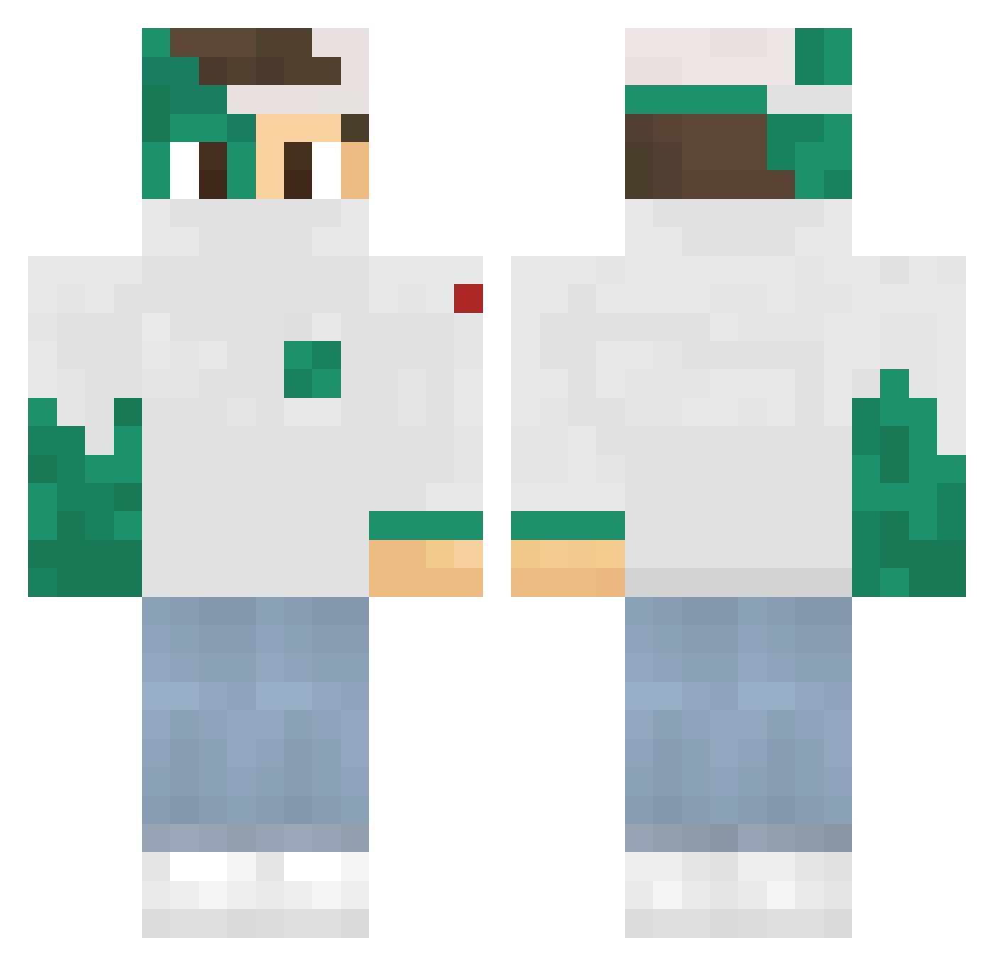 pun0s Minecraft skin, front and back view