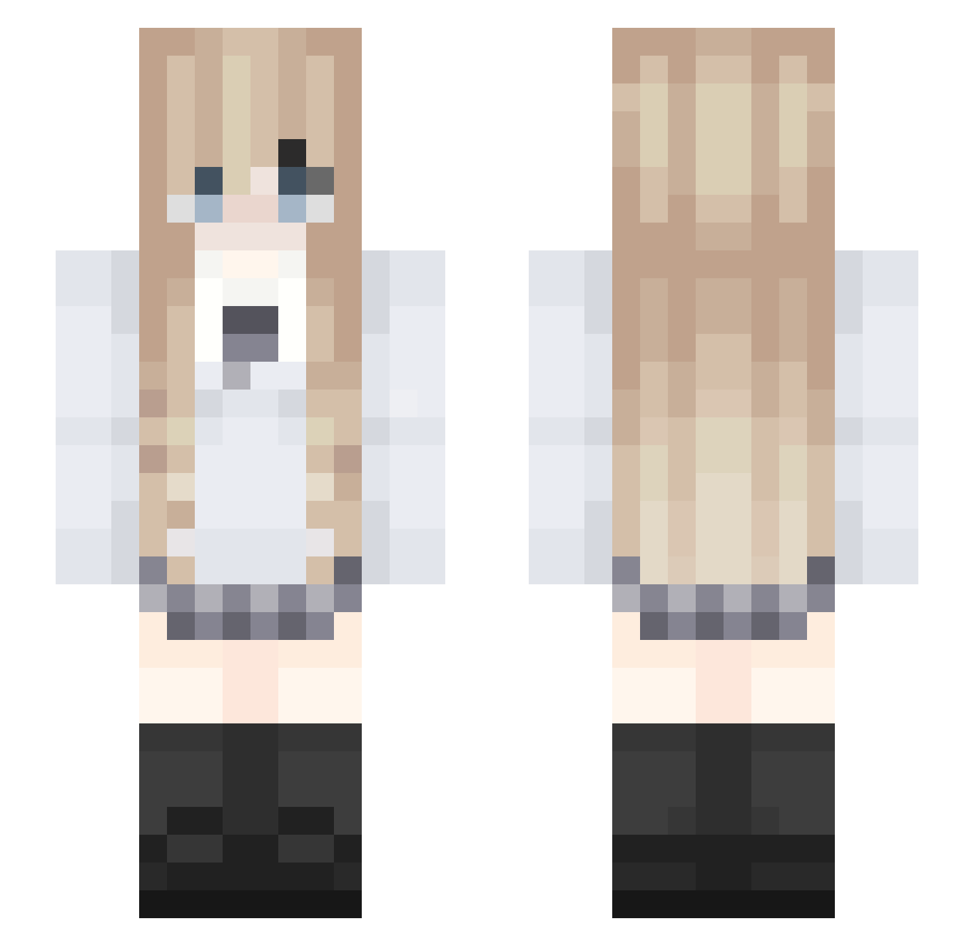 Newbeeeeee_ Minecraft skin, front and back view