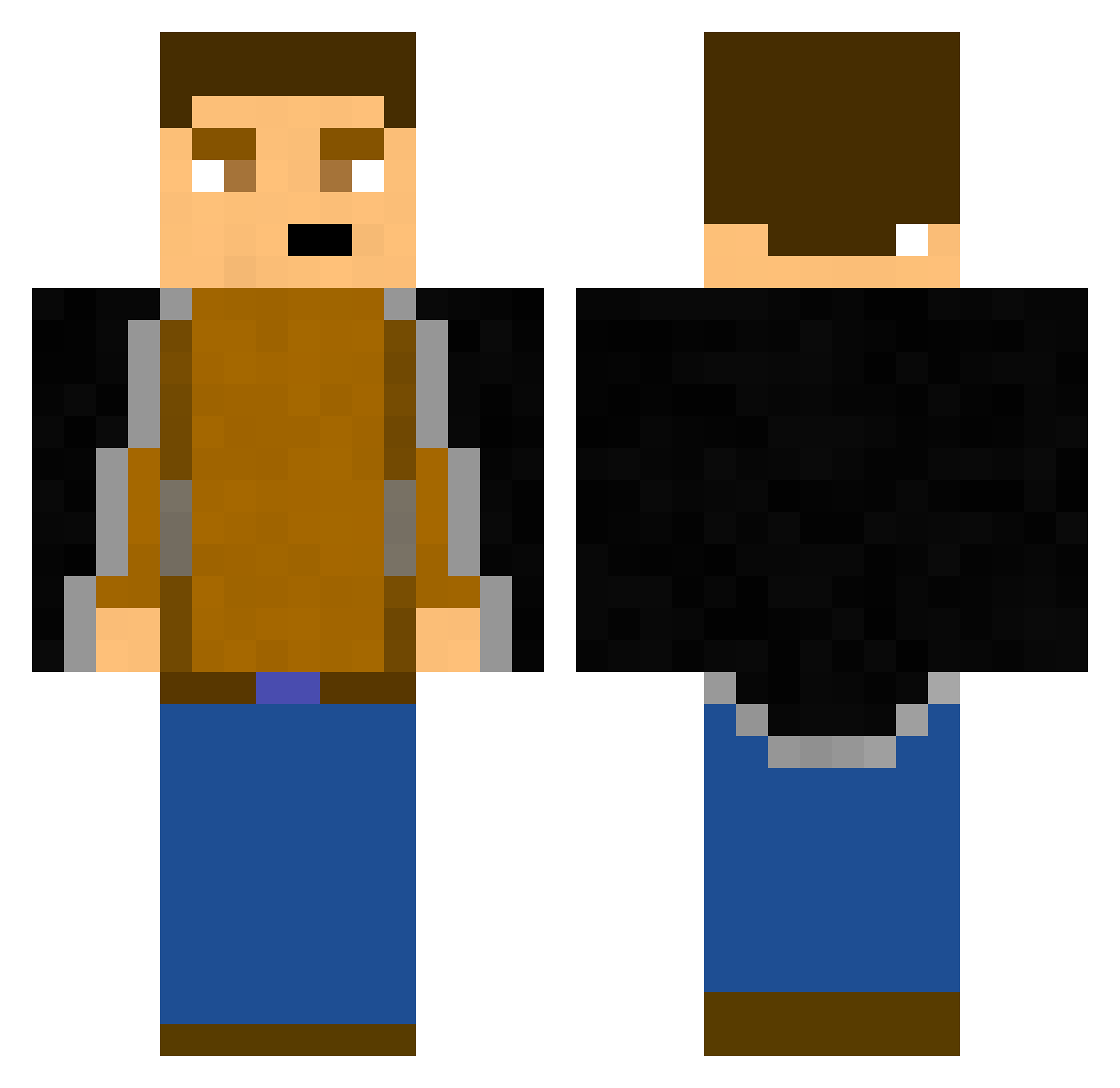 XxHyperxX16 Minecraft skin, front and back view