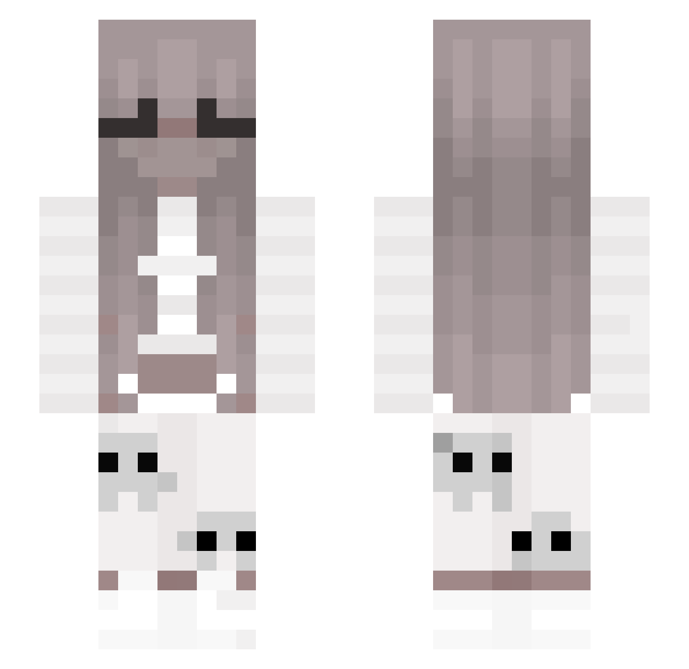 slickwasfound Minecraft skin, front and back view