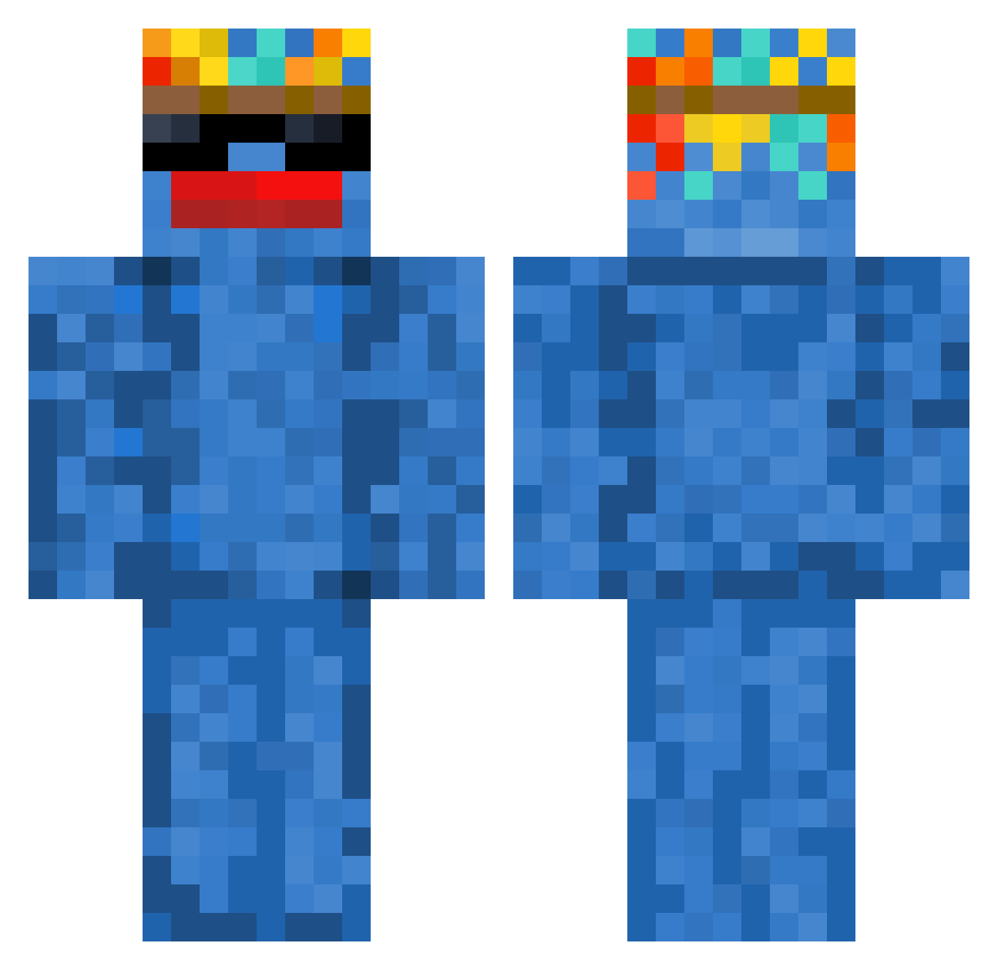 slaiziyy Minecraft skin, front and back view