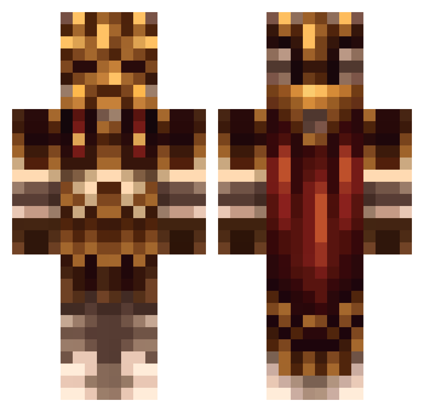 yereyira Minecraft skin, front and back view