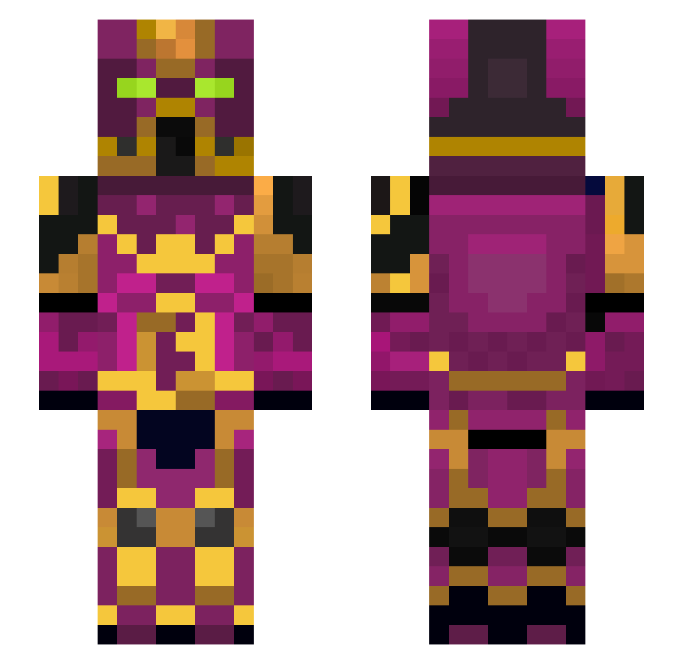 White__Album Minecraft skin, front and back view