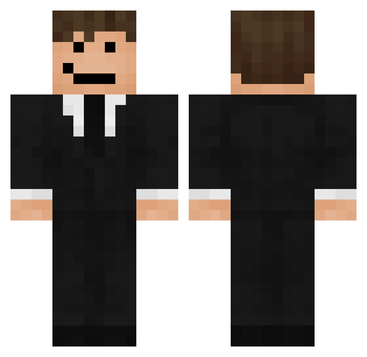 DewierV2 Minecraft skin, front and back view