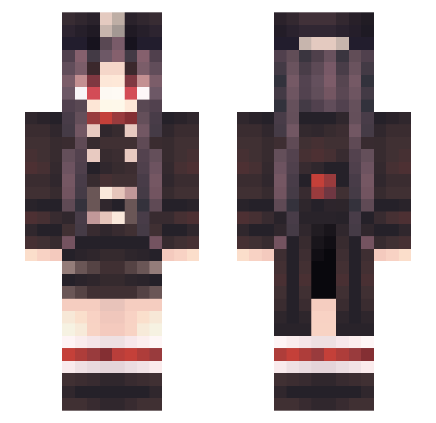 SilveryStar Minecraft skin, front and back view