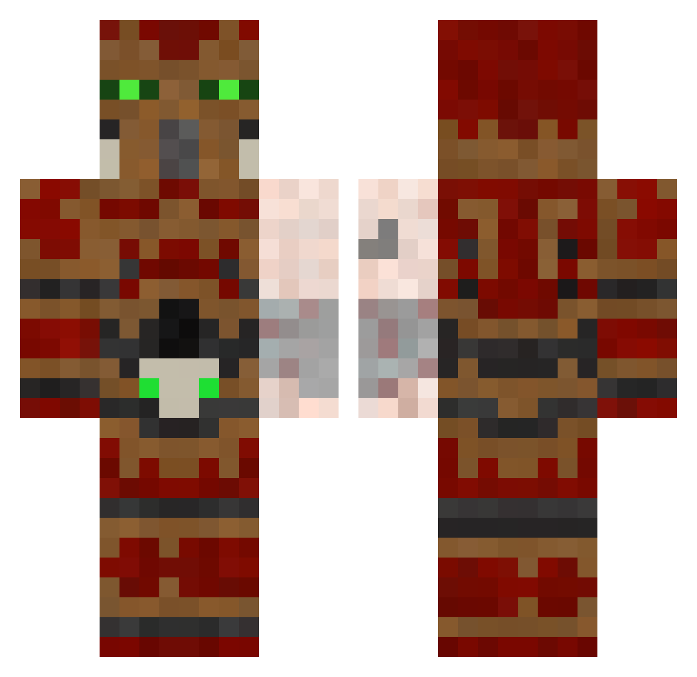 Lucilfers Minecraft skin, front and back view