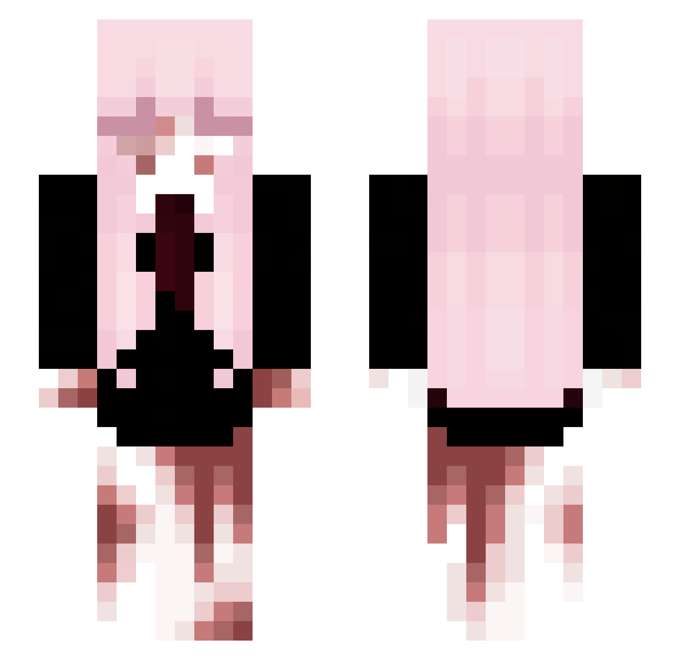 RoryInEarly20s Minecraft skin, front and back view