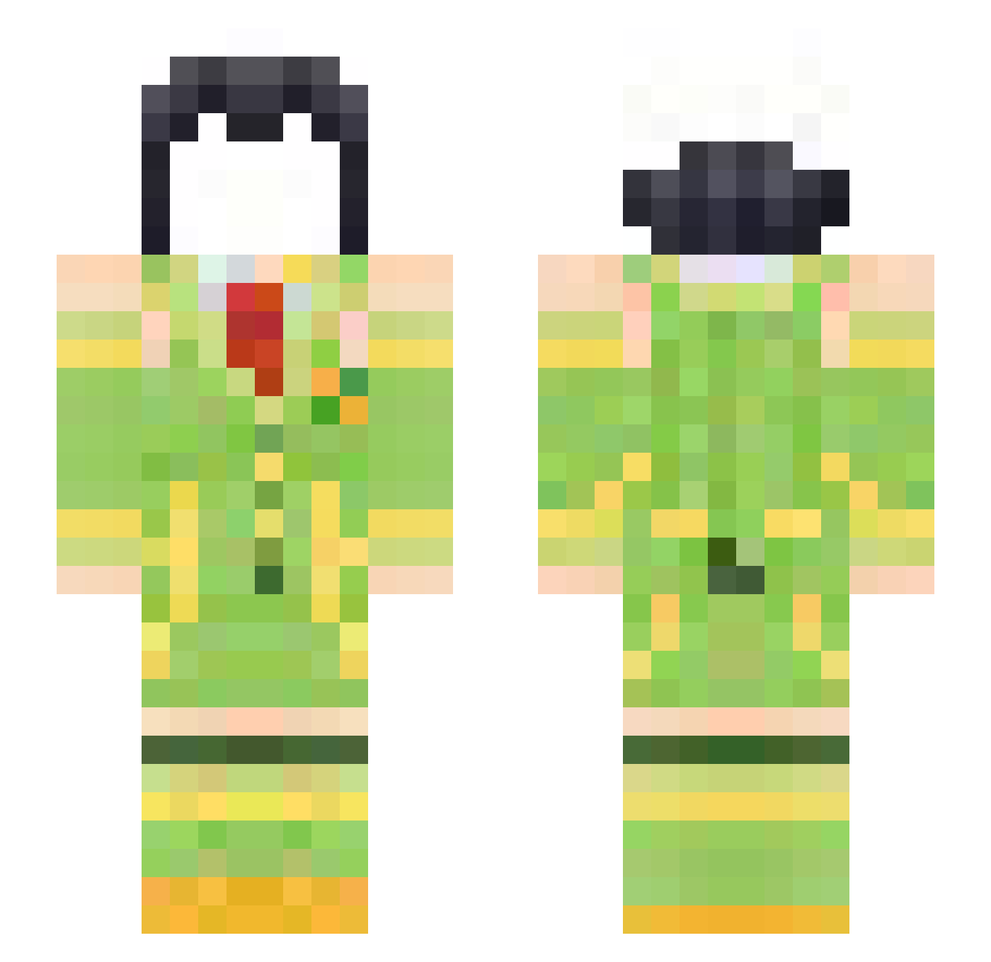 8cm80mm Minecraft skin, front and back view