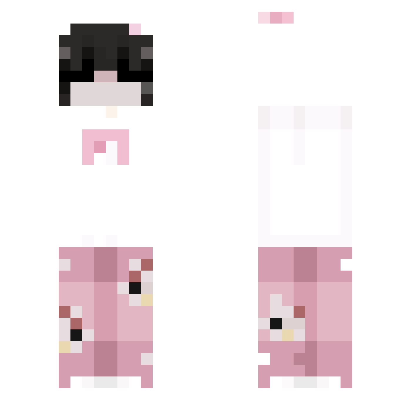 winterstext Minecraft skin, front and back view