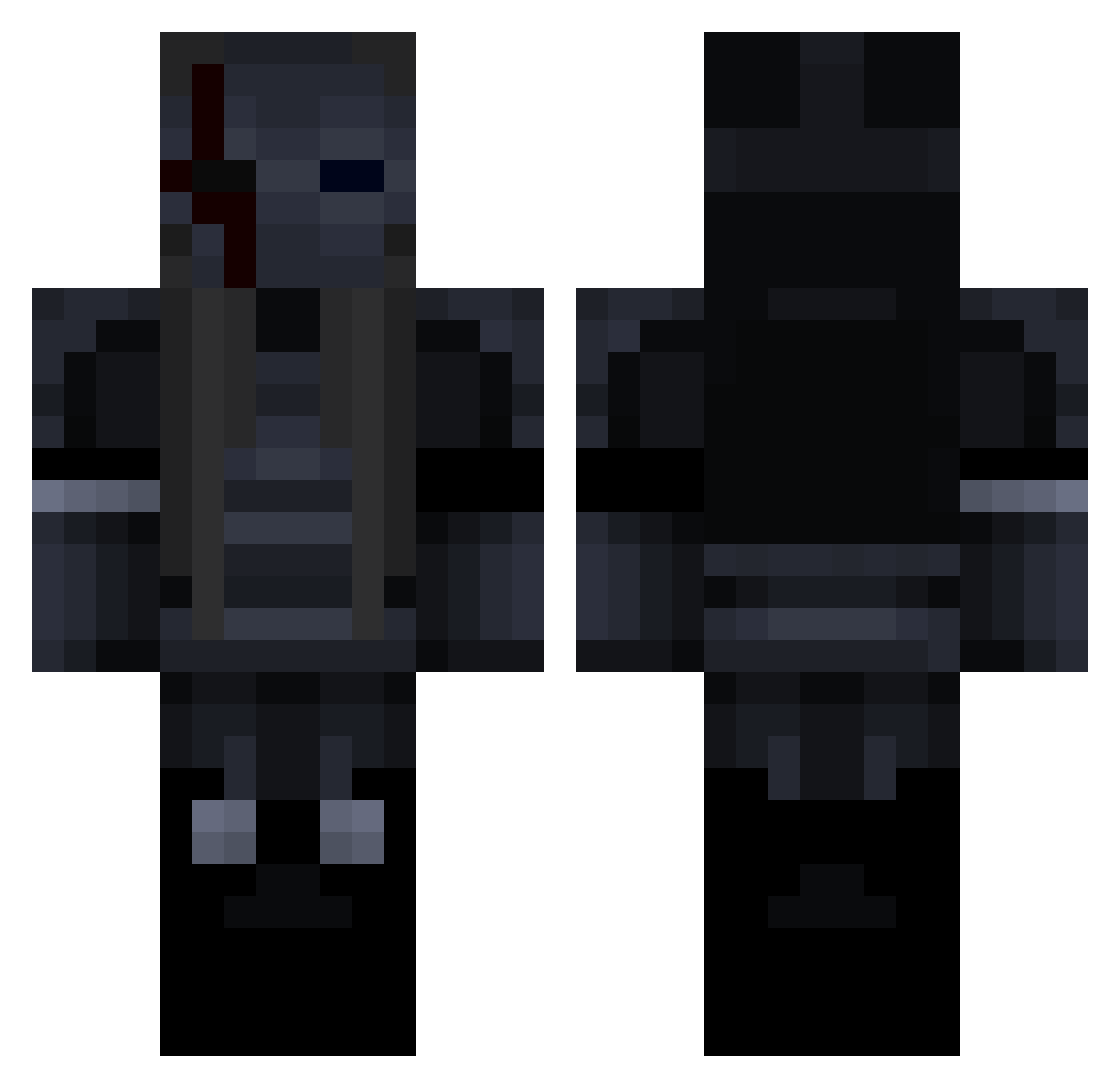 vivalva Minecraft skin, front and back view