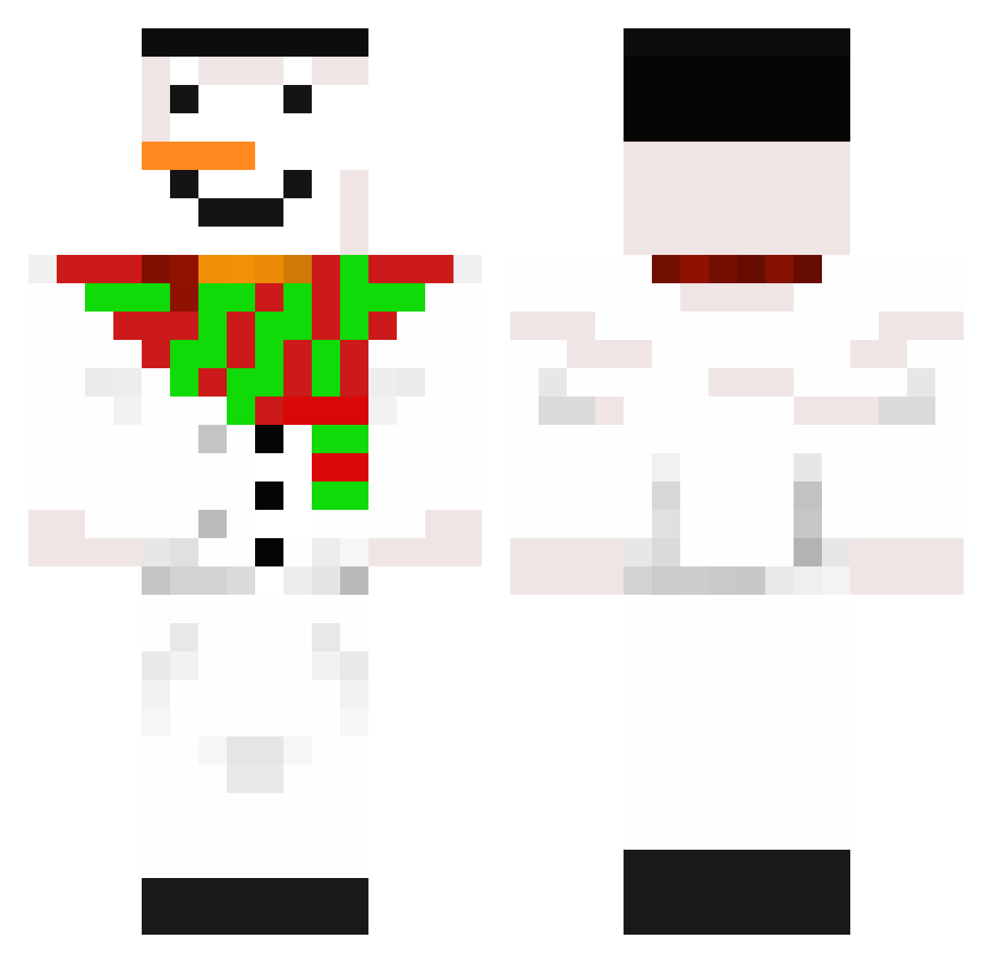 Dismayed Minecraft skin, front and back view