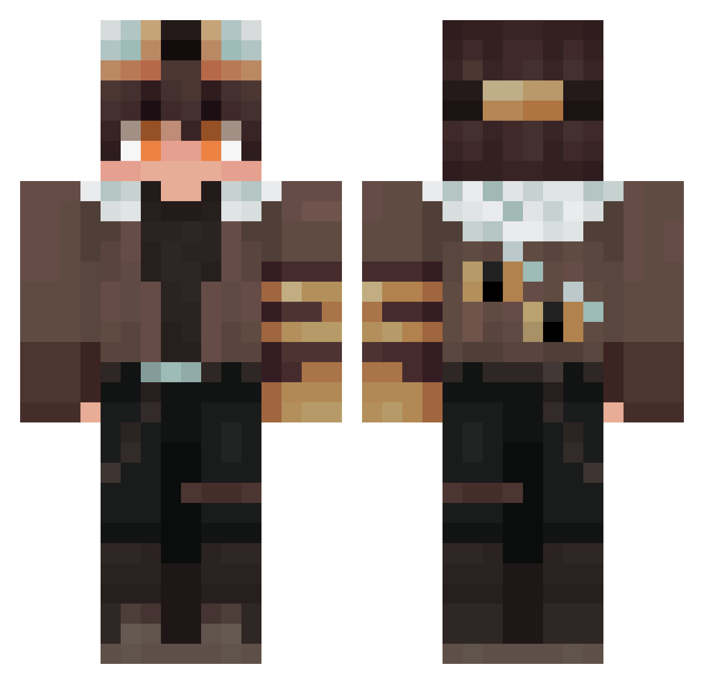 Kuruyukii Minecraft skin, front and back view