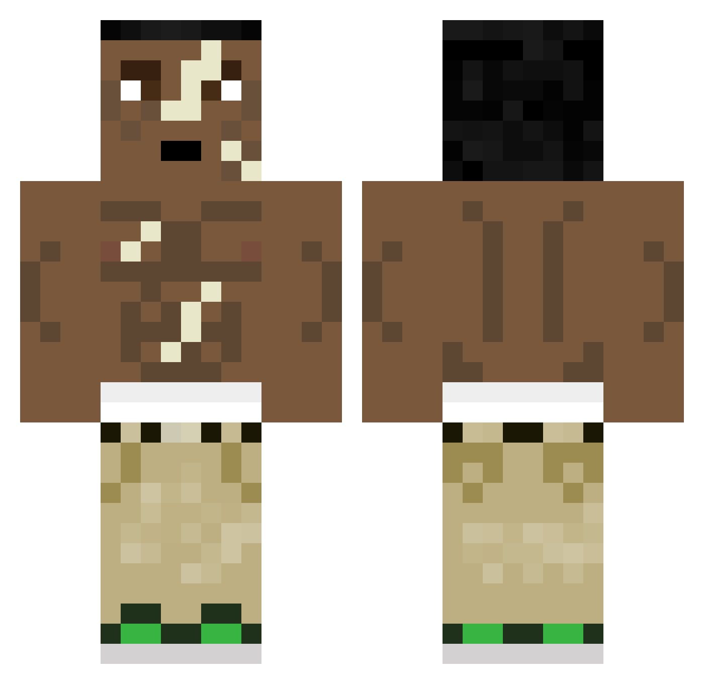 Wavey2_High Minecraft skin, front and back view