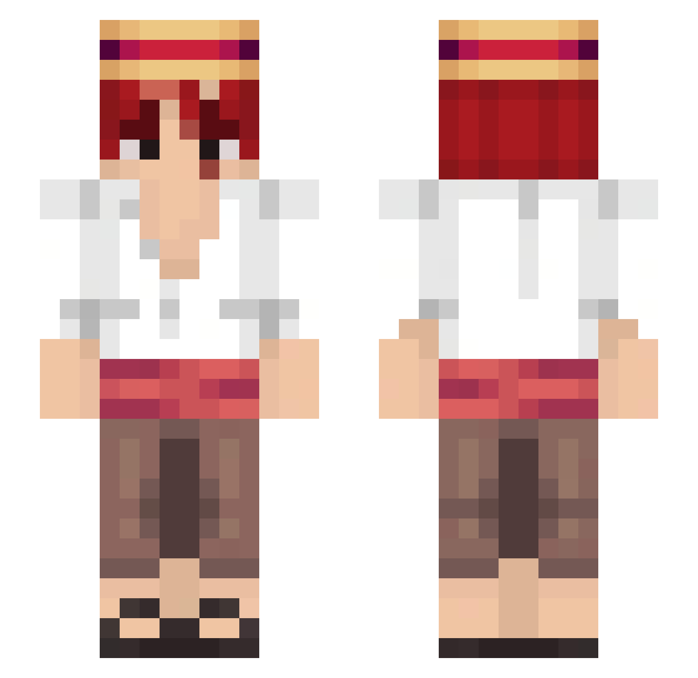 wtfAddict Minecraft skin, front and back view