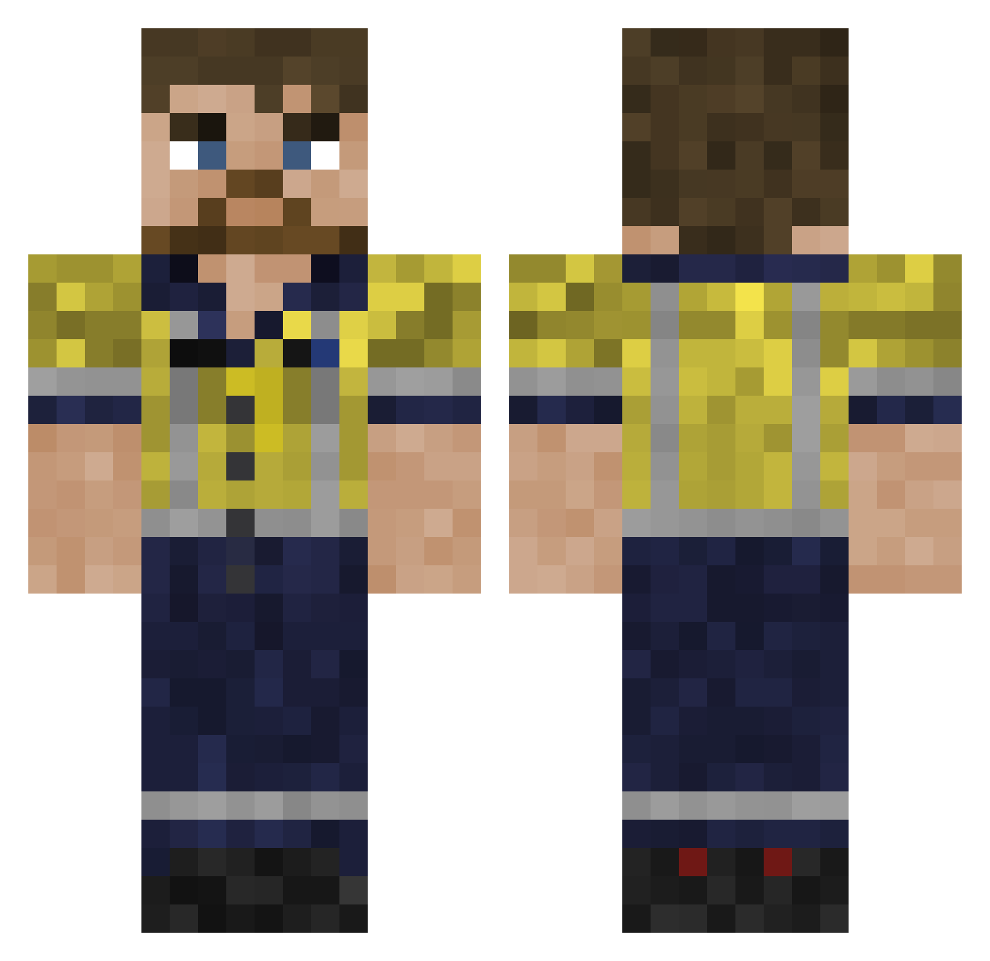 bitcrown Minecraft skin, front and back view