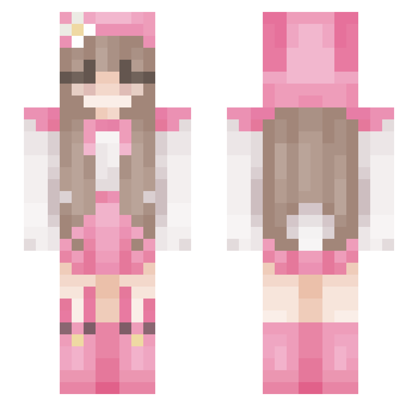 Moonikaa Minecraft skin, front and back view