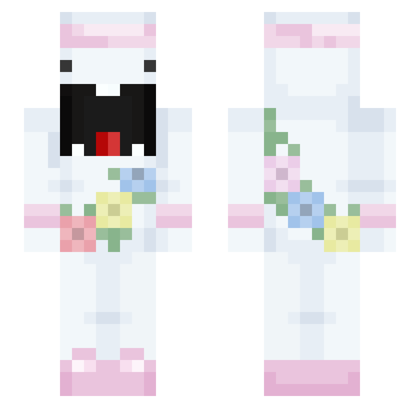 BlondeKidFOS Minecraft skin, front and back view