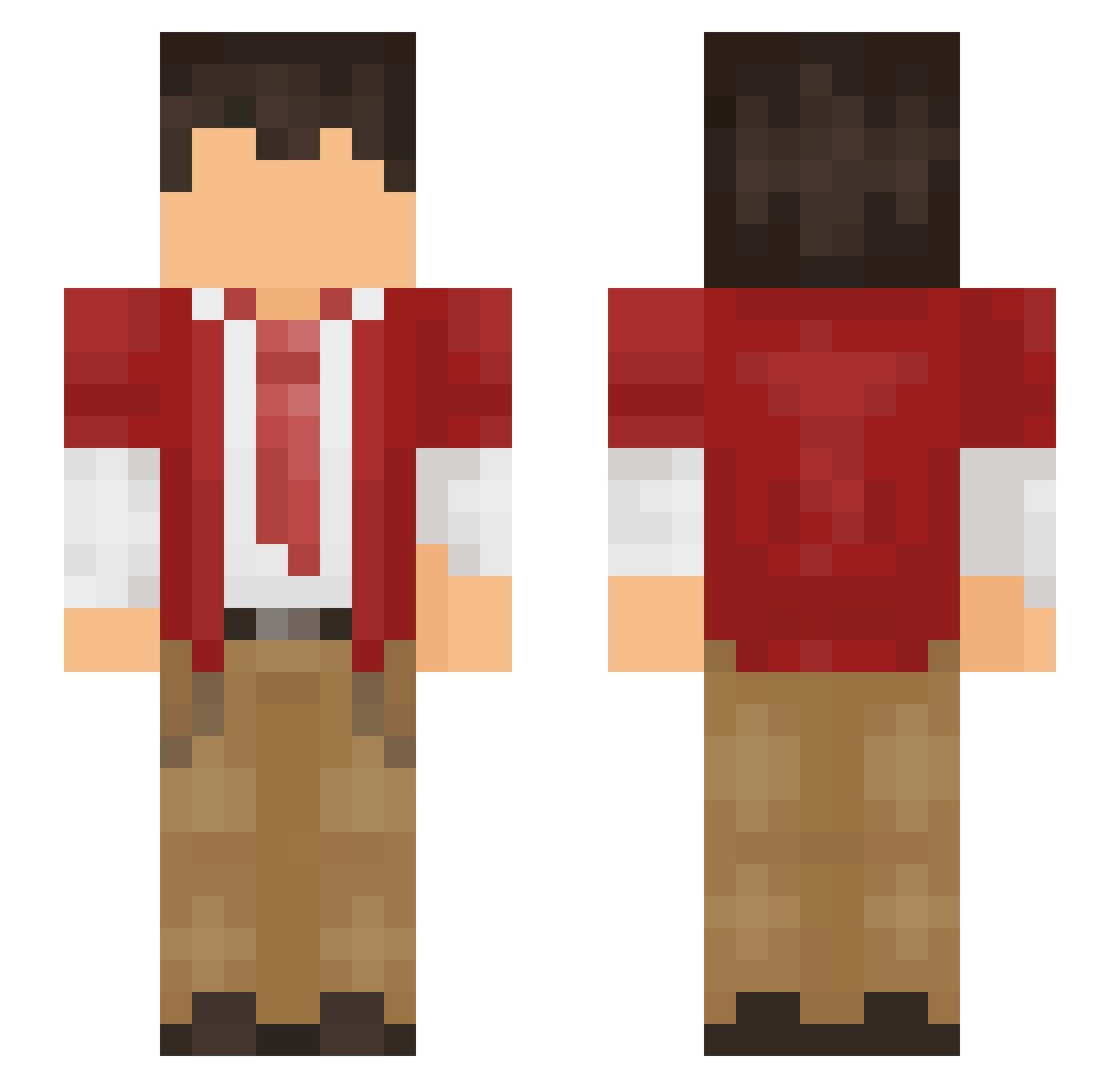 Fxnarji Minecraft skin, front and back view