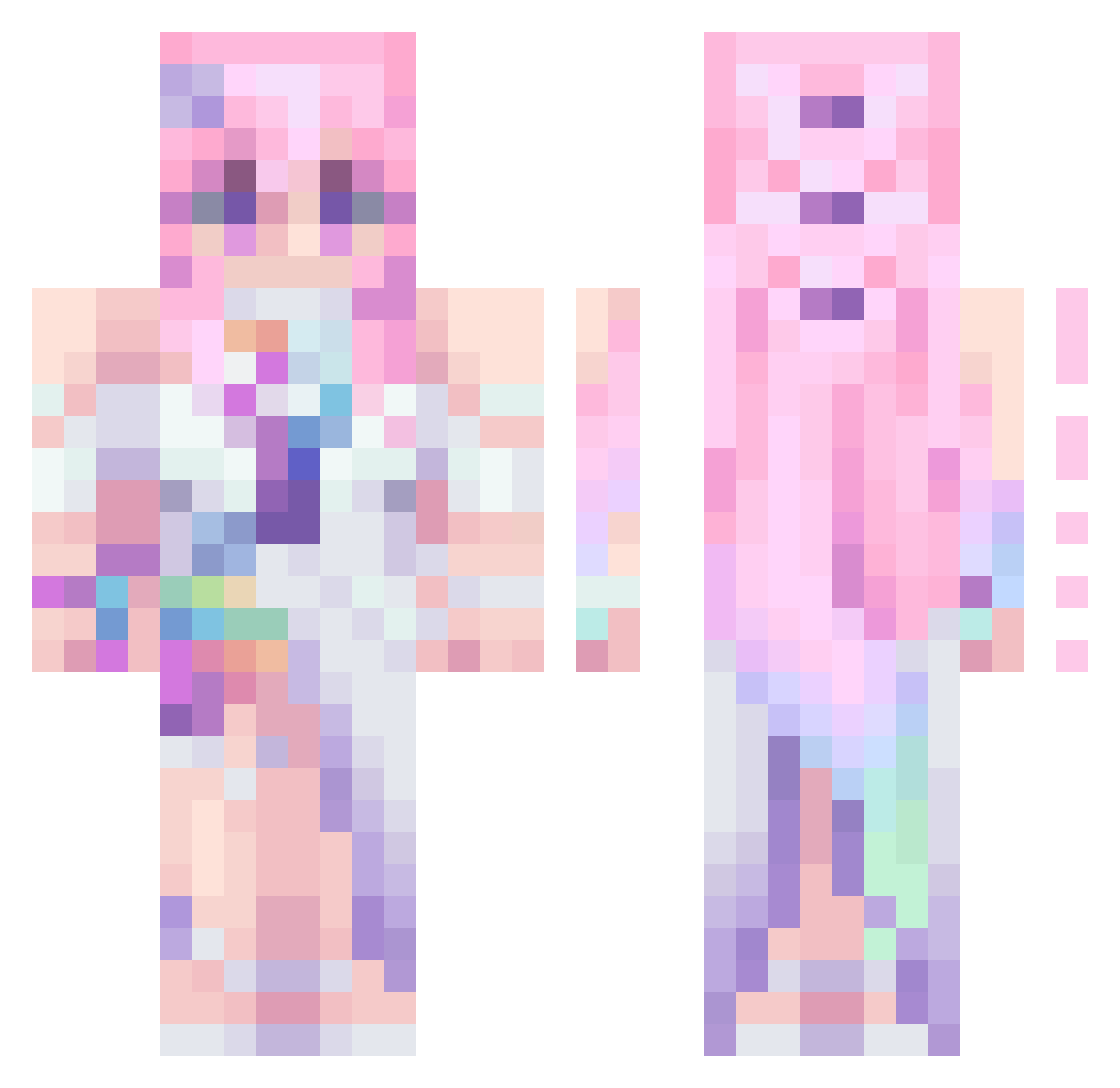 R3ina_ Minecraft skin, front and back view