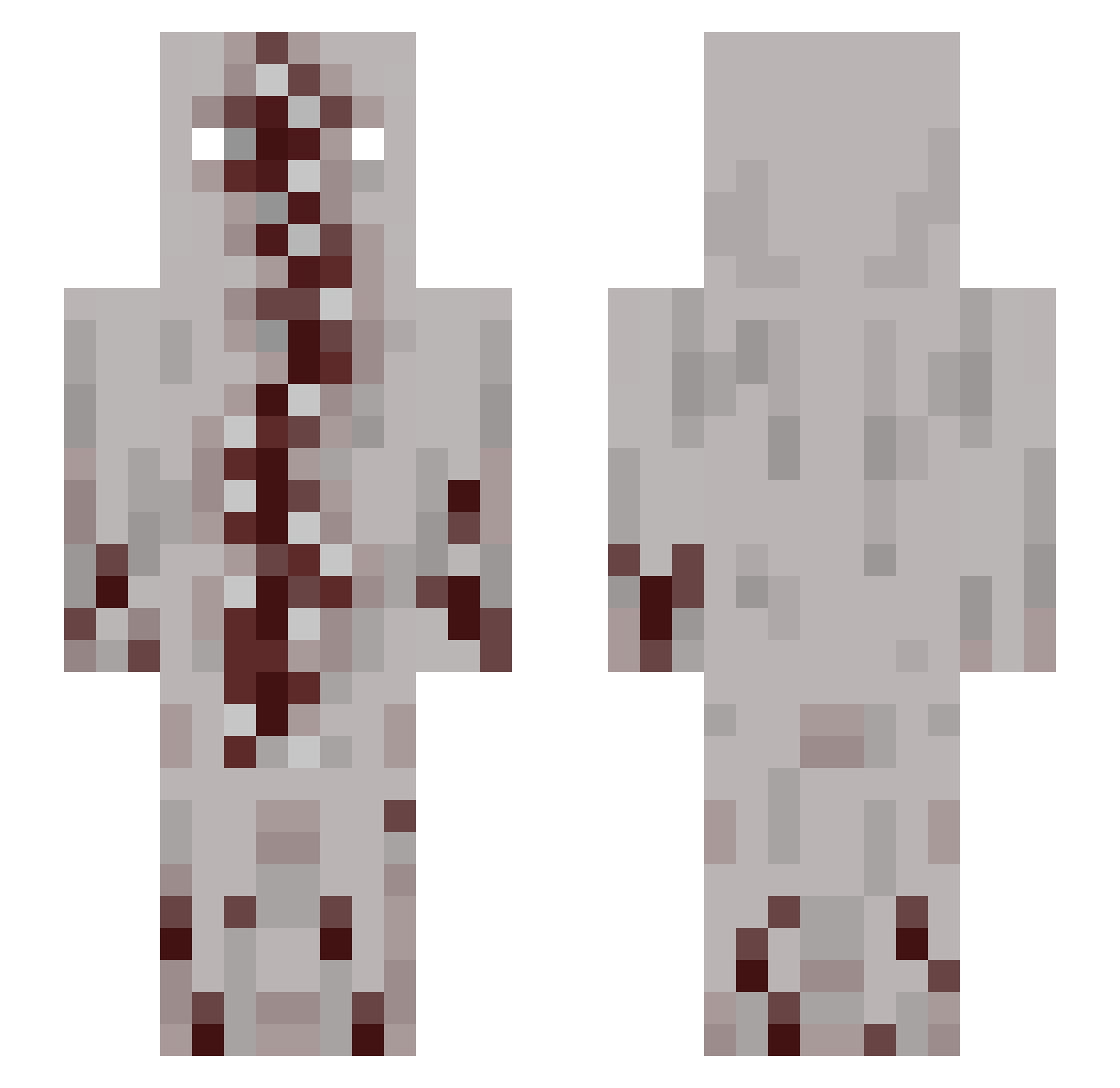 QMous Minecraft skin, front and back view