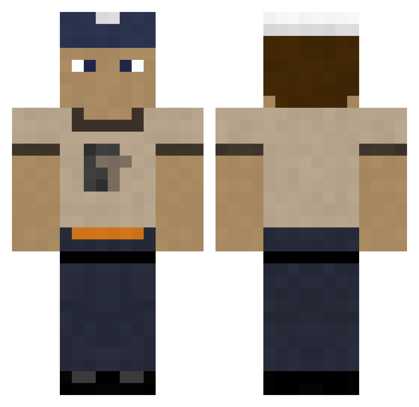 BullED Minecraft skin, front and back view