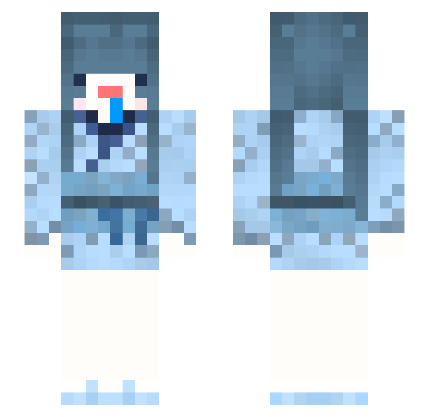 Tripld Minecraft skin, front and back view
