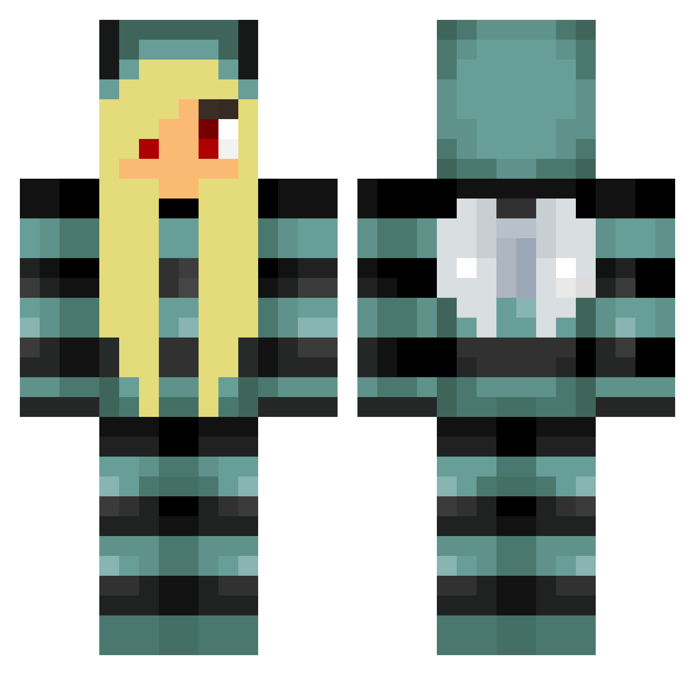 Molteni Minecraft skin, front and back view