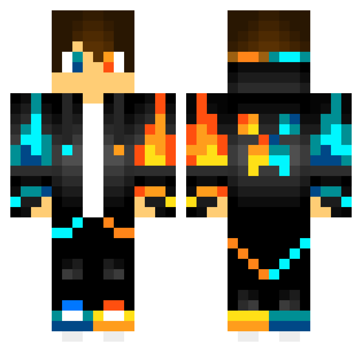 winterwells Minecraft skin, front and back view